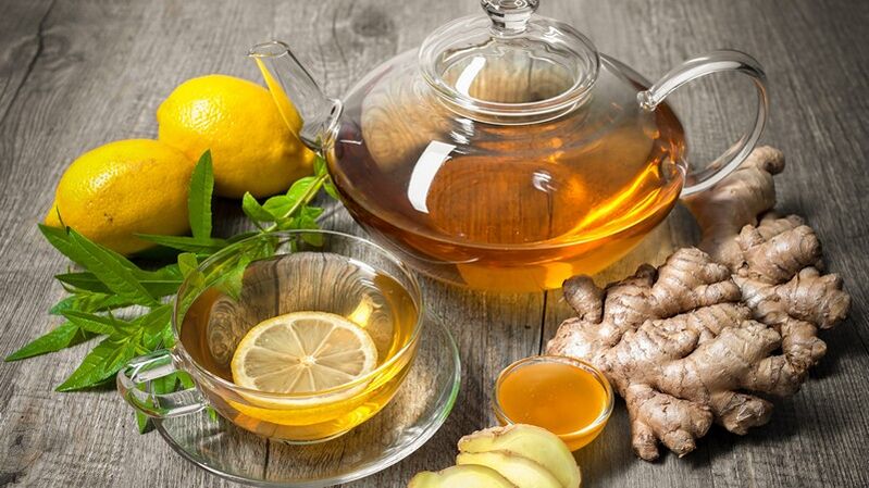 making and drinking ginger tea to improve potency
